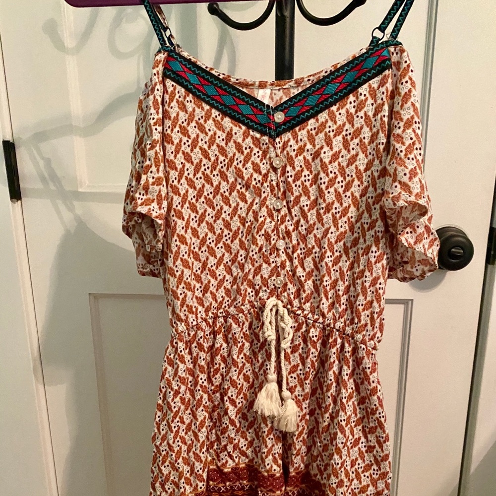 Boho Cold Shoulder Romper